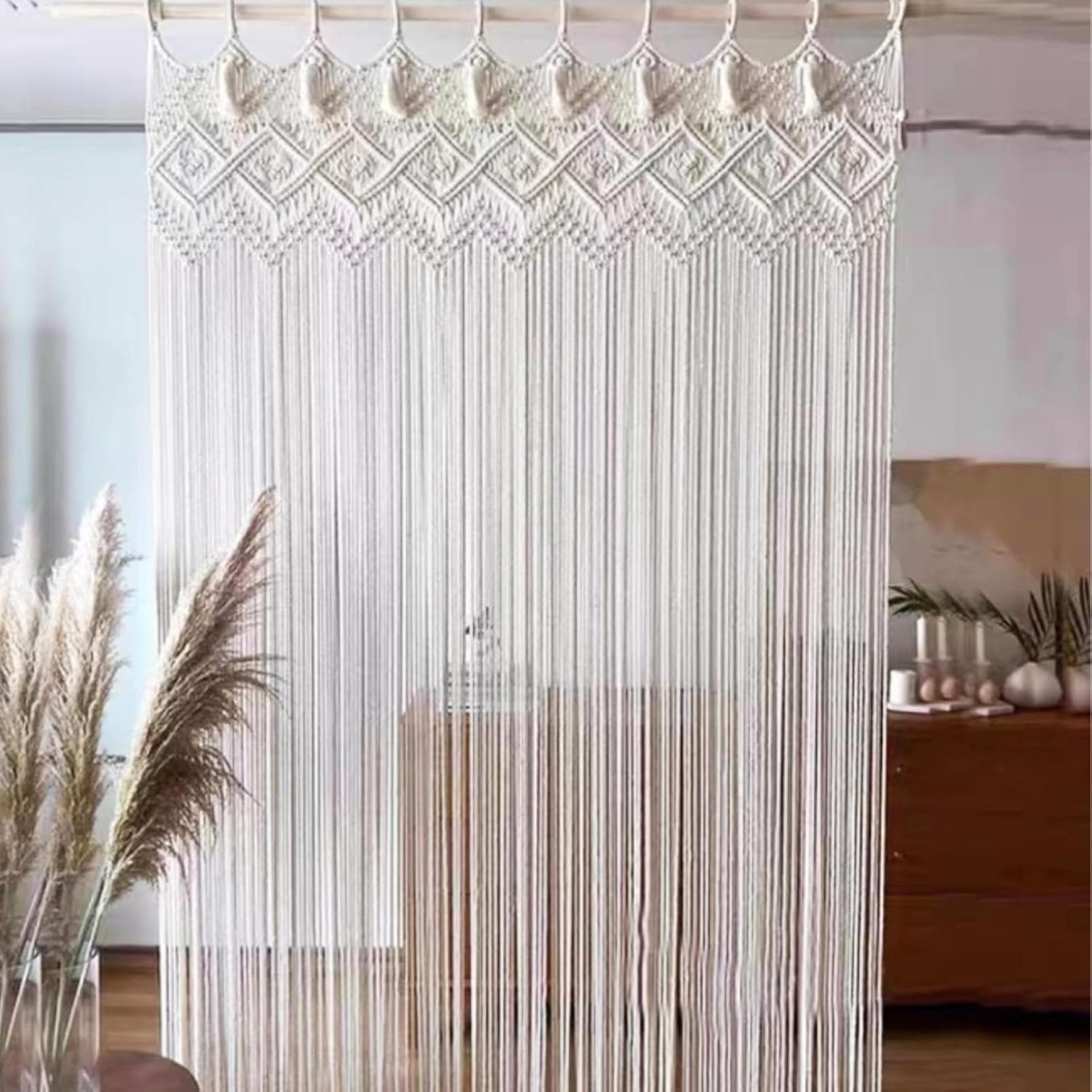 Makramee-Vorhang als Raumtrenner Makramee-Vorhang als Raumtrenner