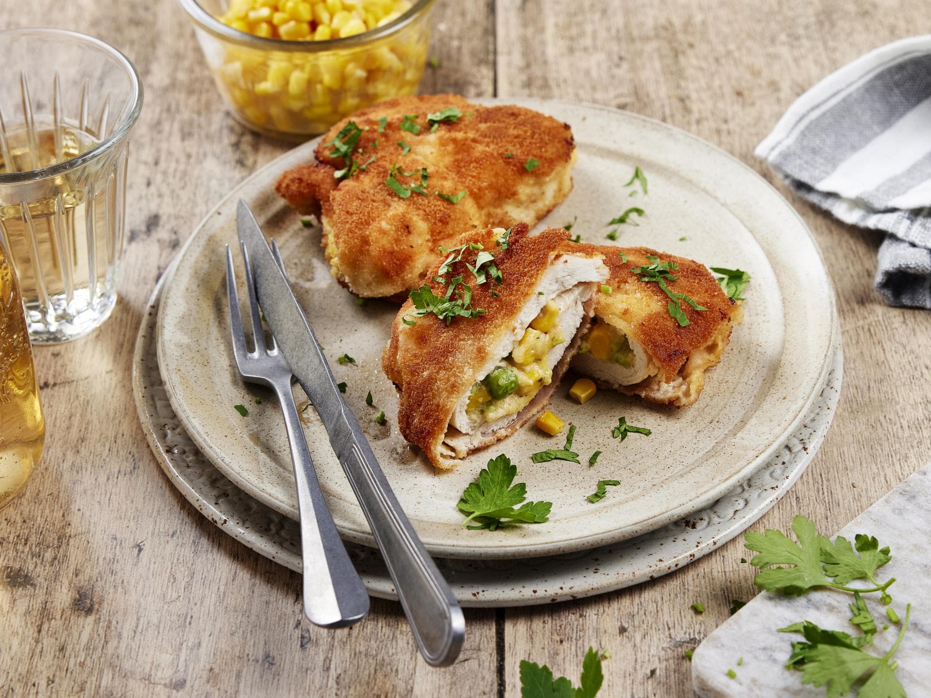 Gefüllte Hähnchenschnitzel Gefüllte Hähnchenschnitzel