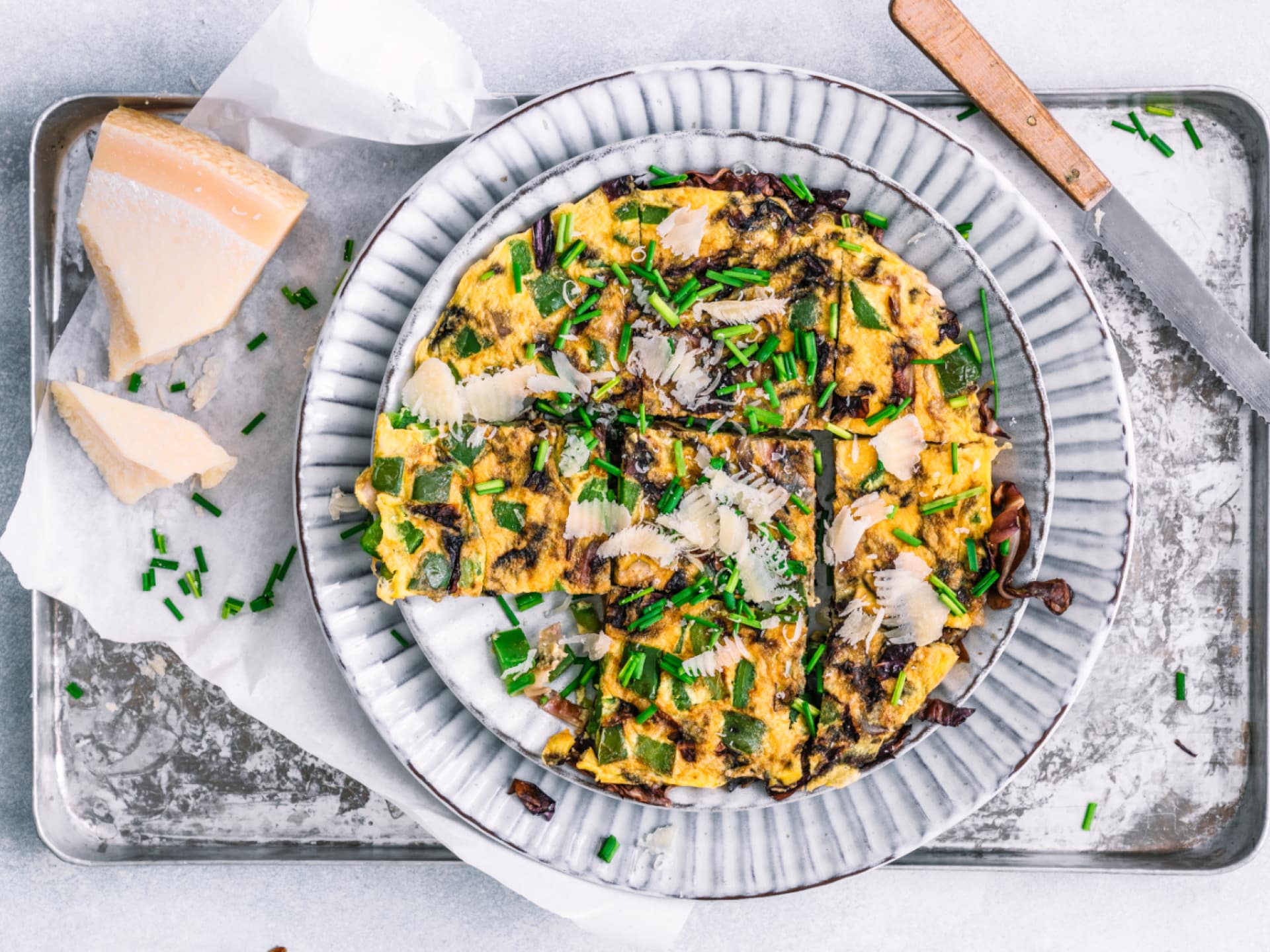 Rezept für Omelett mit Paptika und Radicchio Omelett mit Paptika und Radicchio
