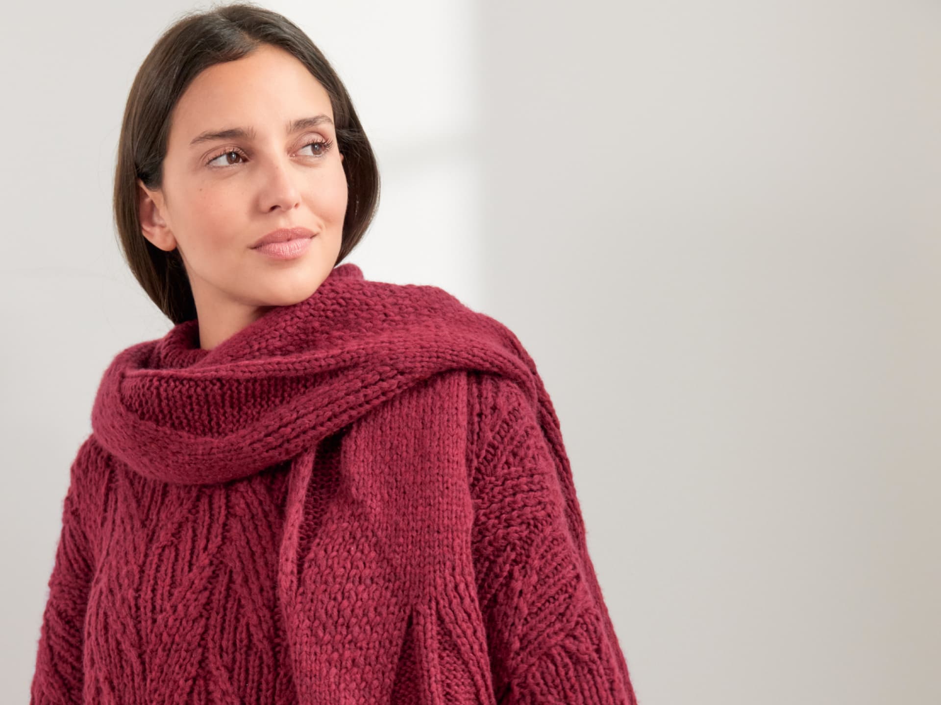 Strickanleitung für Schal und Pullover mit Rautenmuster Stricken mit Merinowolle - Schal und Pullover mit Rautenmuster