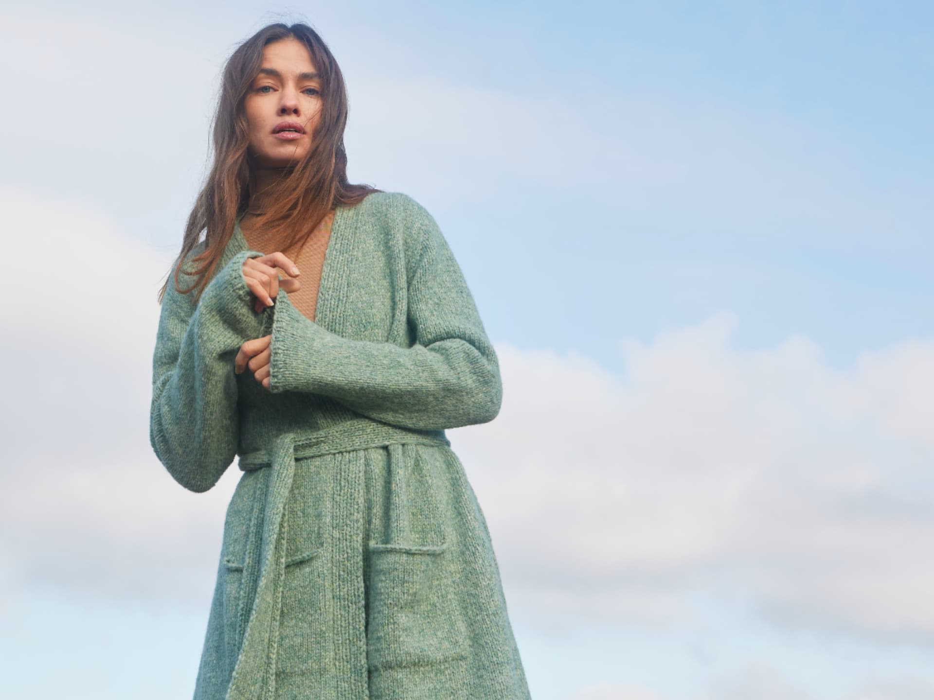 Strickanleitung für die lange Strickjacke mit Taschen Stricken mit Merinowolle - lange Strickjacke mit Taschen