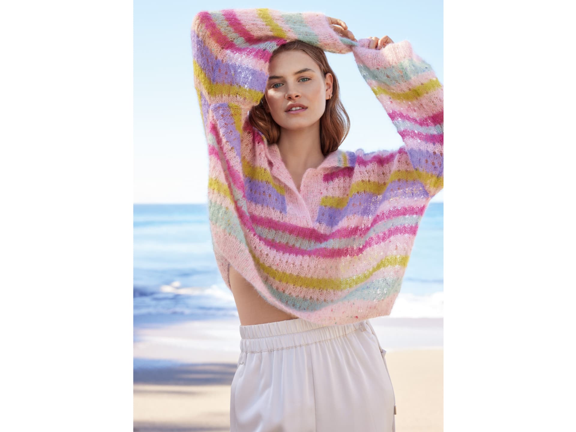 Strickanleitung für den Natural Superkid Tweed Pullover von Lana Grossa Model in Natural Superkid Tweed Pullover von Lana Grossa