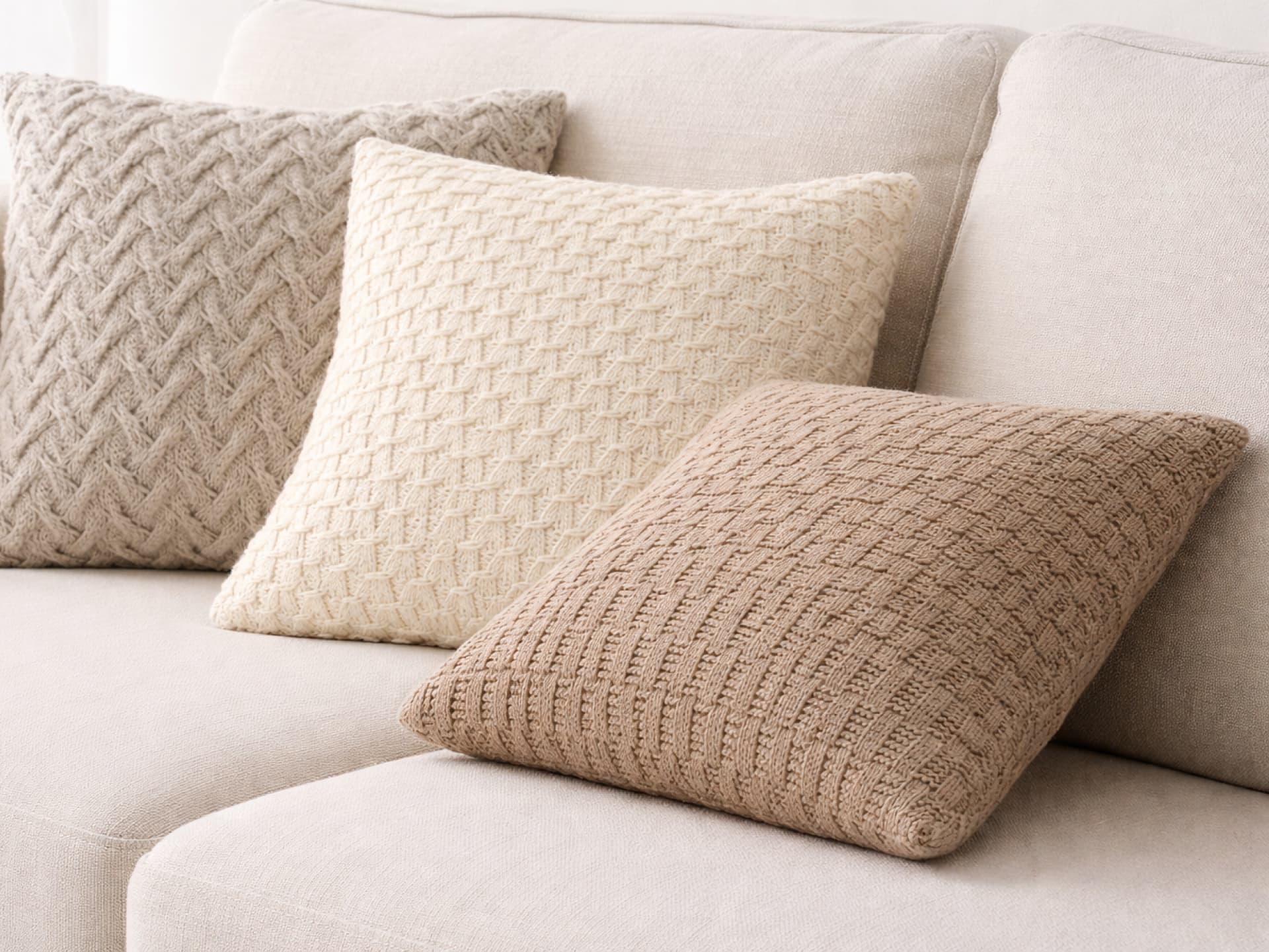 Gestrickte Kissen aus Kaschmir Gestrickte Kaschmir-Kissen