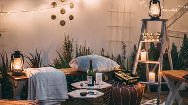 Gemütliche Lichtverhältnisse Balkon-Lichter