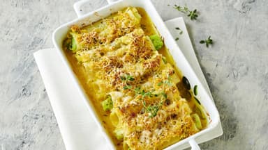 Überbackene Poree-Cannelloni Überbackene Poree-Cannelloni