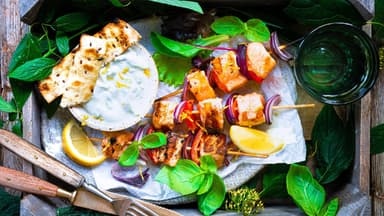 Lachs-Paprika-Spieße Lachs-Paprika-Spieße