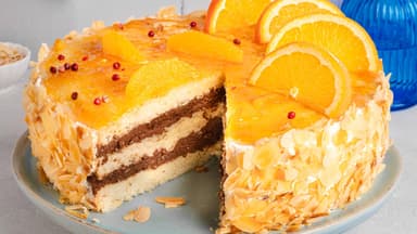 Orangentorte mit Schokoladenmousse Orangentorte mit Schokoladenmousse