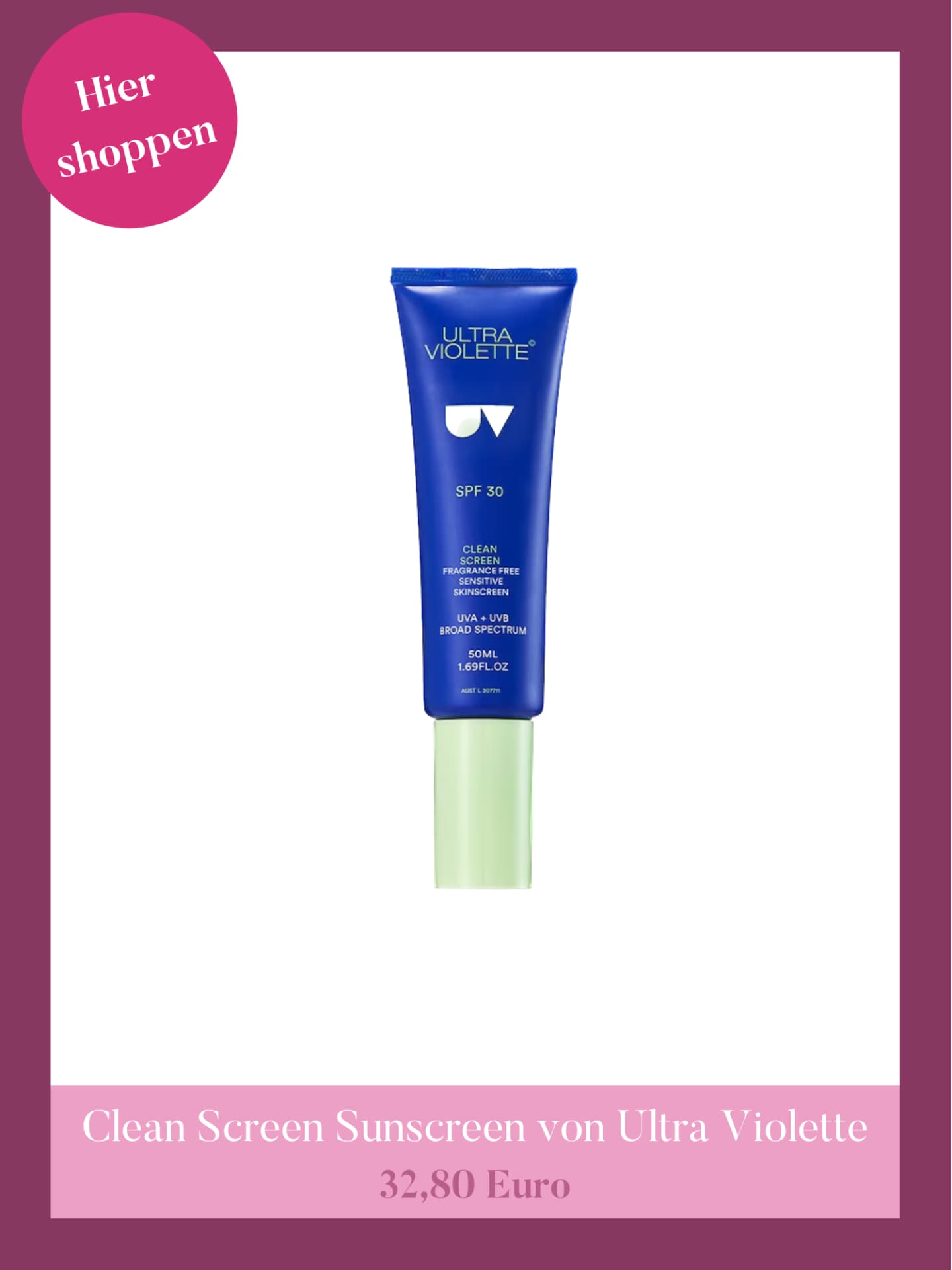Ultra Violette Clean Screen Sonnencreme Clean Screen Sonnencreme von Ultra Violette