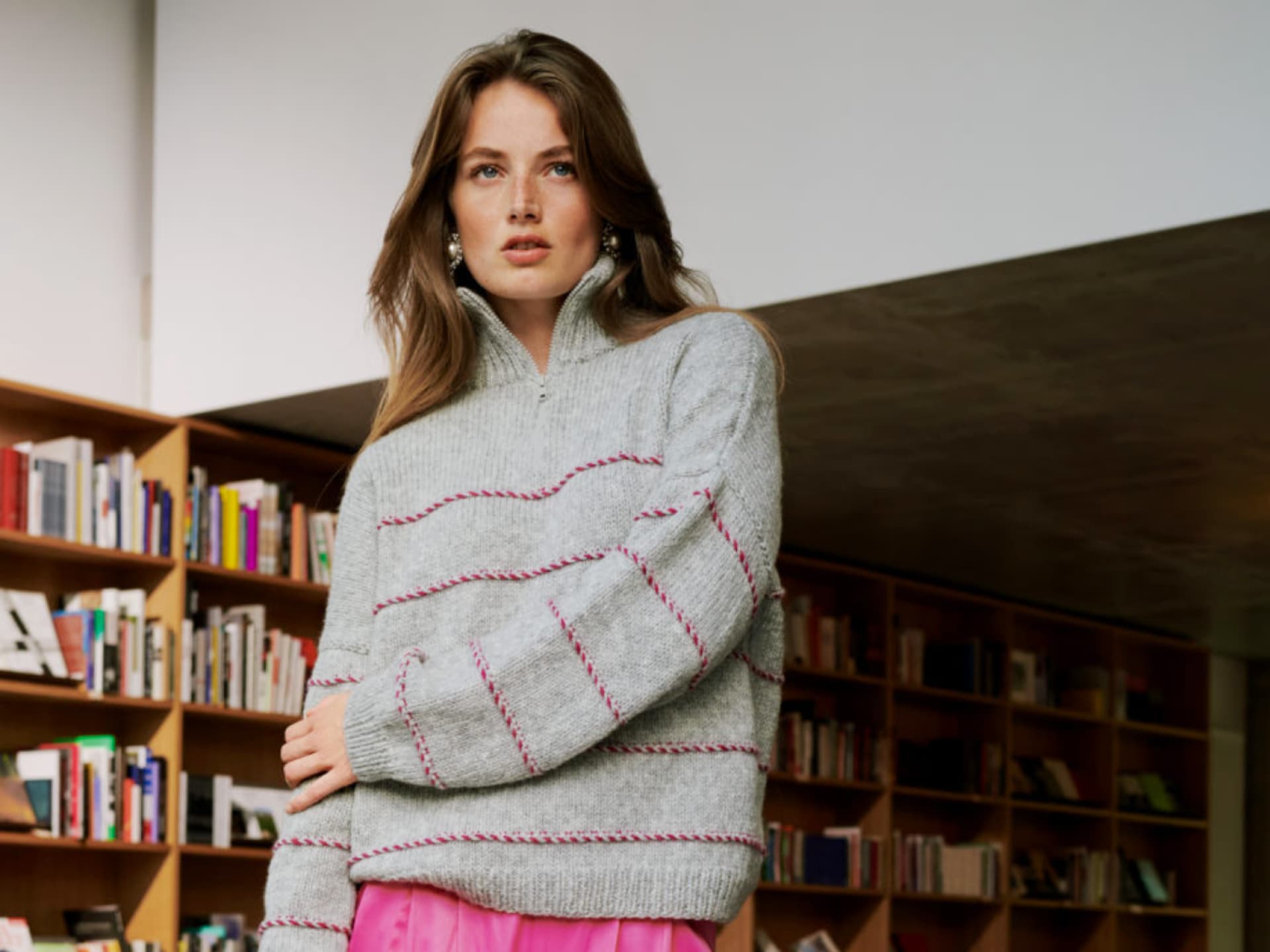 Oversize-Pullover mit Reißverschluss Oversize-Pullover mit Reißverschluss