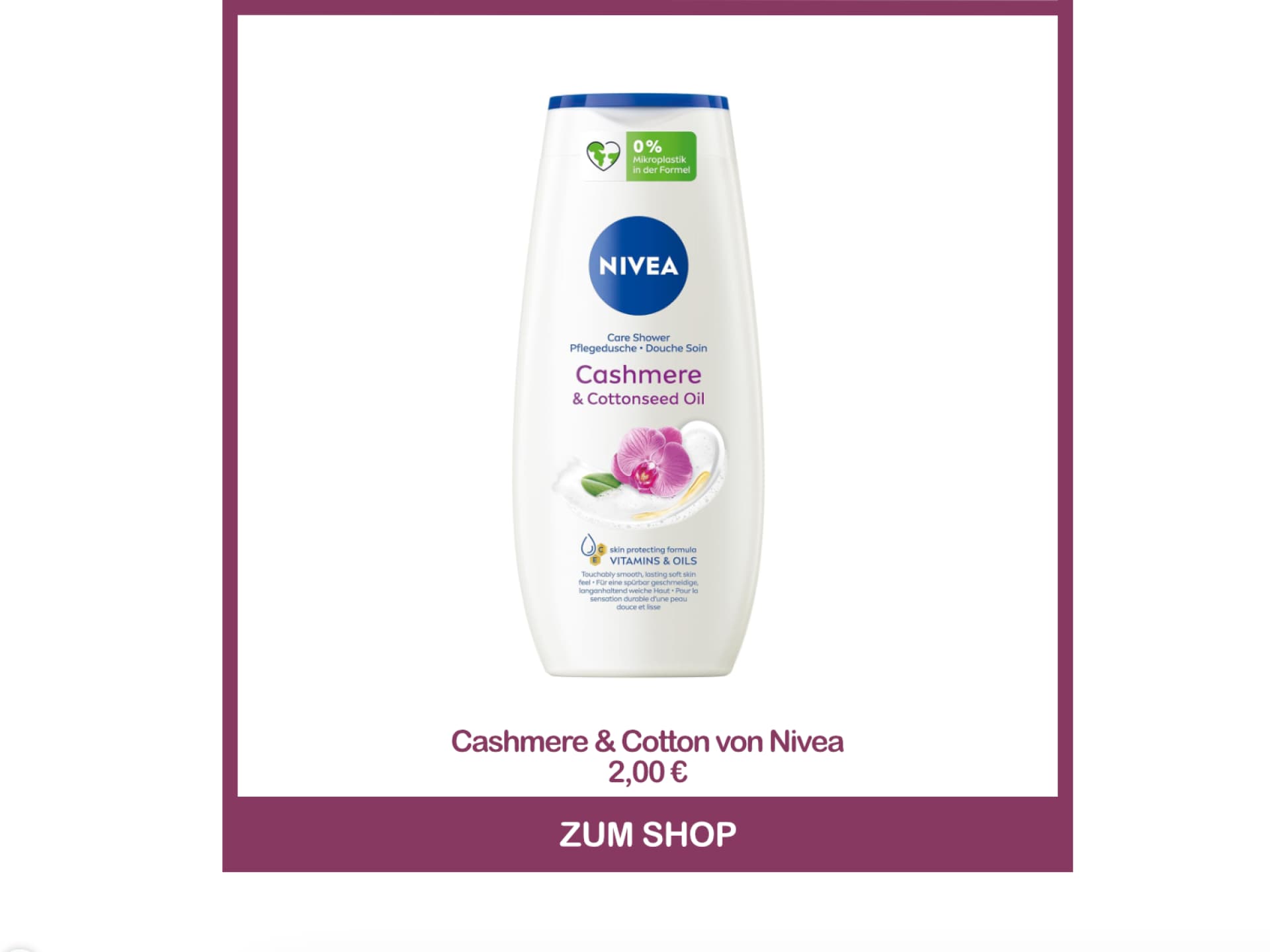 Cashmere & Cotton Duschgel von Nivea Bestes Duschgel dm - Cashmere & Cotton Duschgel von Nivea