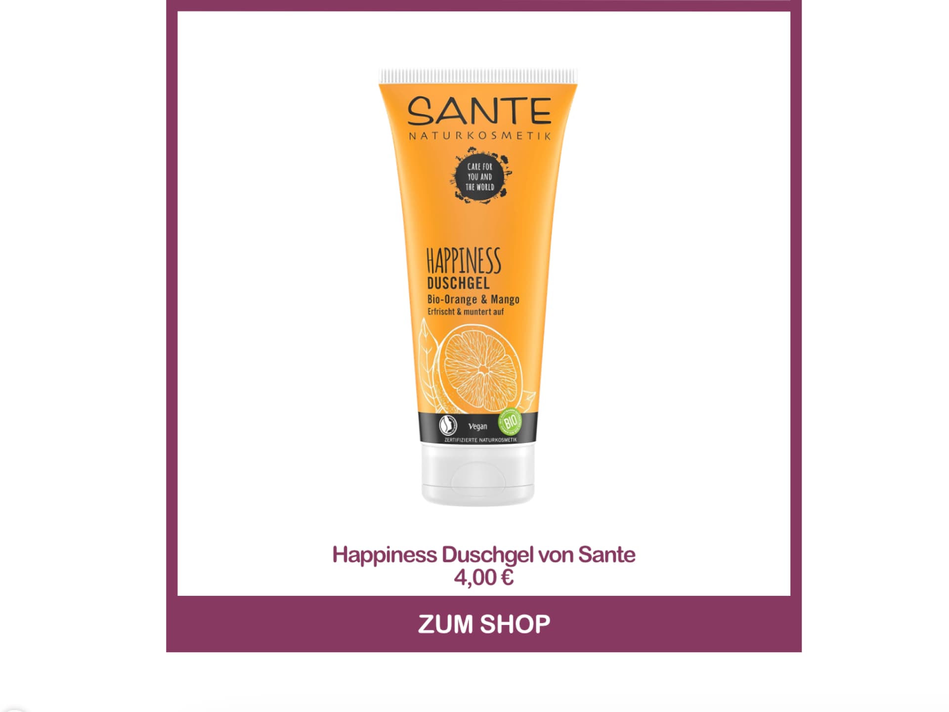 Happiness Duschgel von Sante Bestes Duschgel dm - Happiness Duschgel von Sante