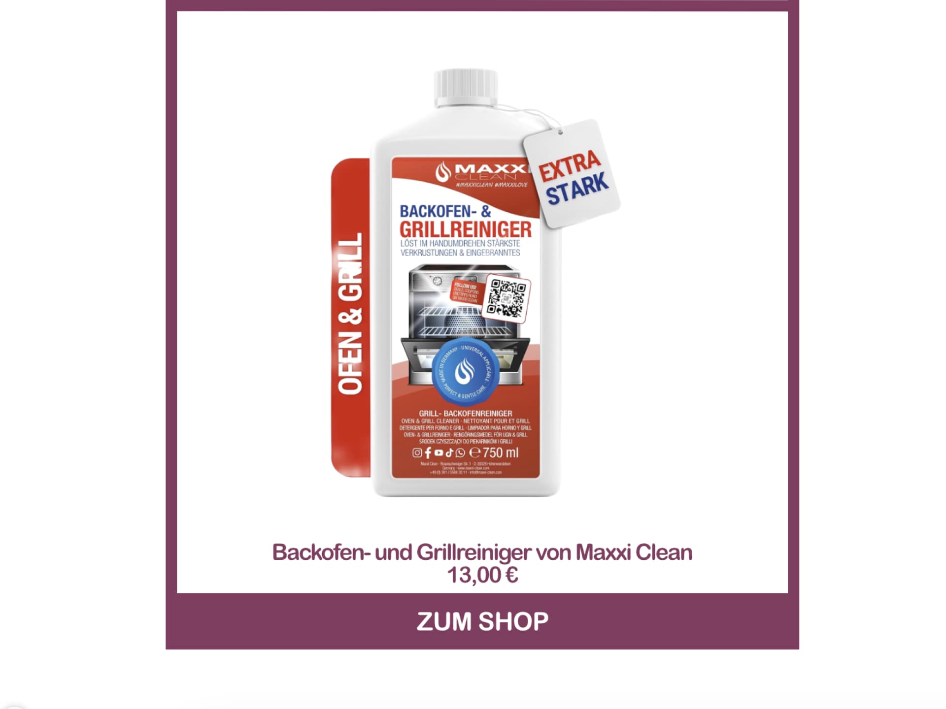Backofenreiniger von Maxxi Clean Pfannenboden reinigen mit dem Backofenreiniger von Maxxi Clean