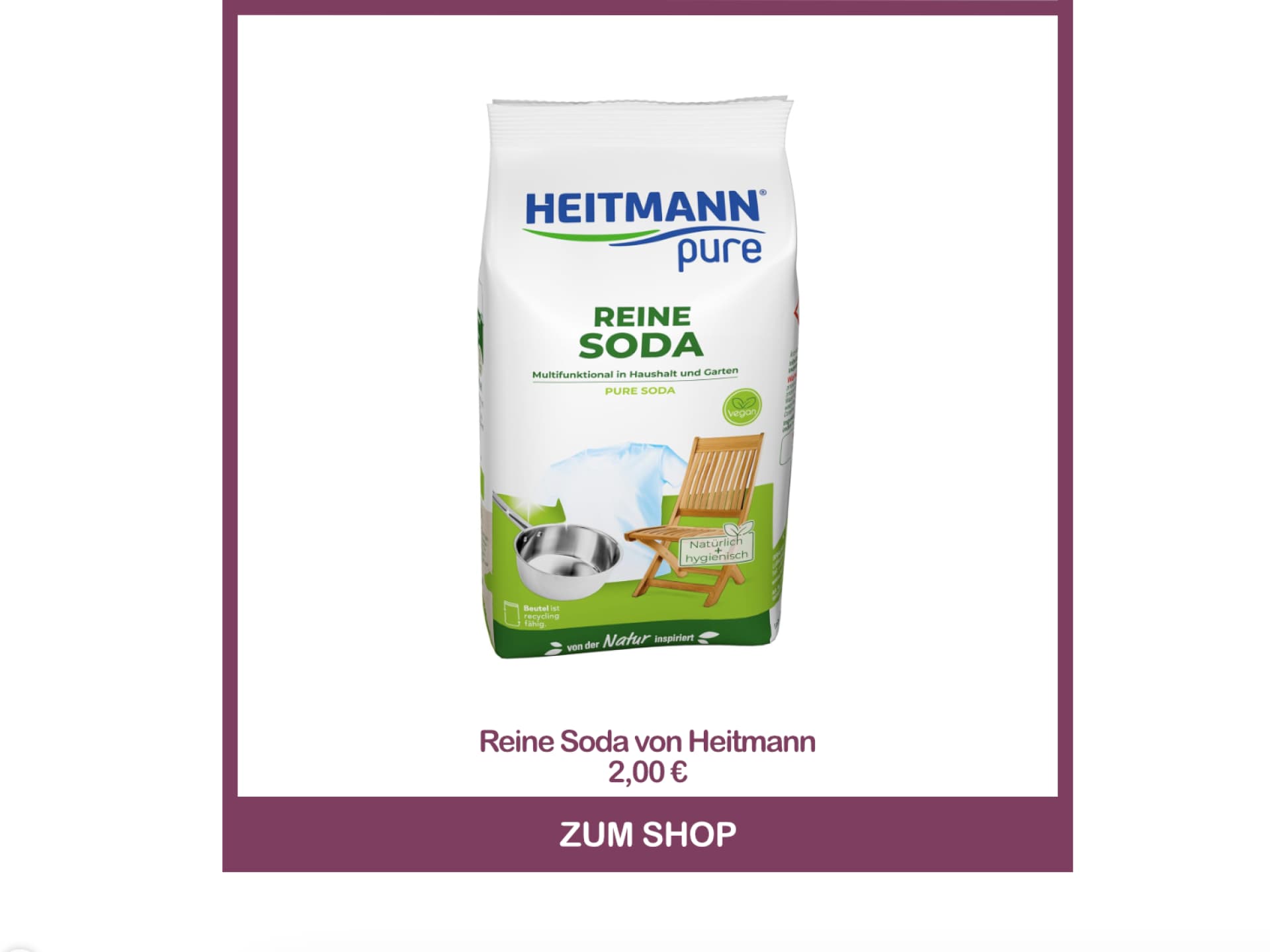 Reine Soda von Heitmann Pfannenboden reinigen mit Soda von Heitmann