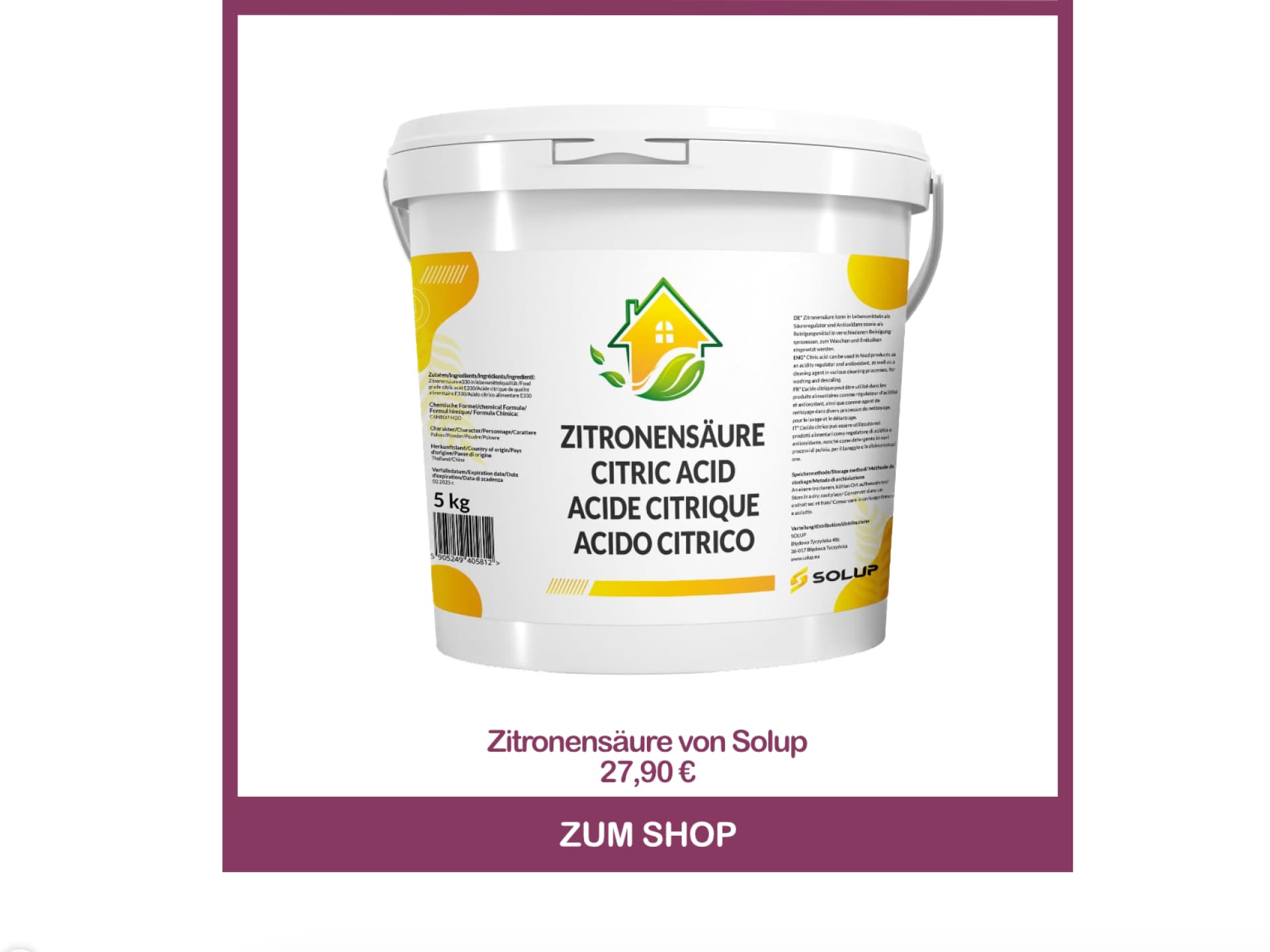 Zitronensäure von Solup Weiße Wäsche wieder weiß bekommen mit Zitronensäure von Solup