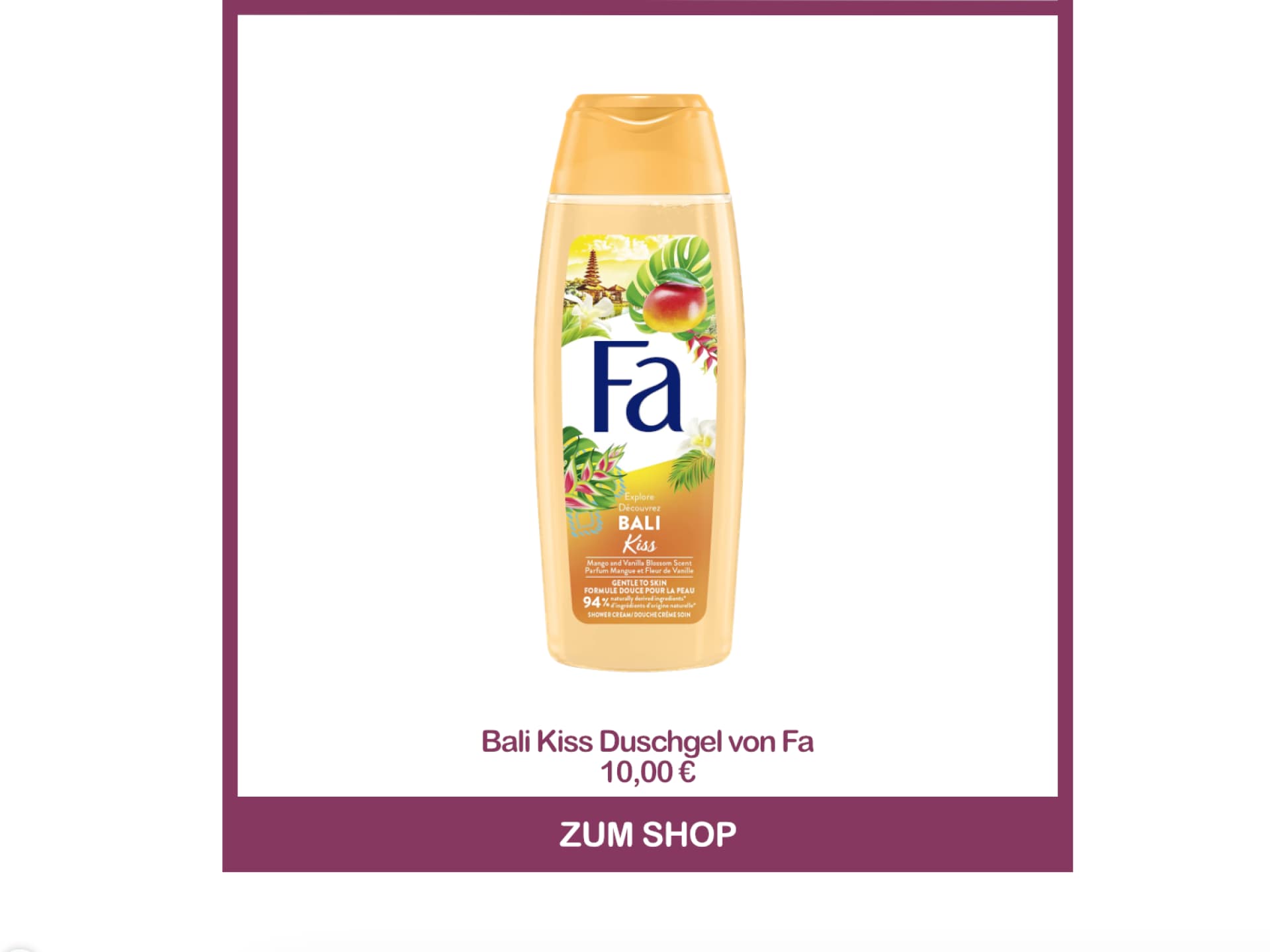 Duschgel Bali Kiss von Fa Bali Kiss Duschgel von Fa