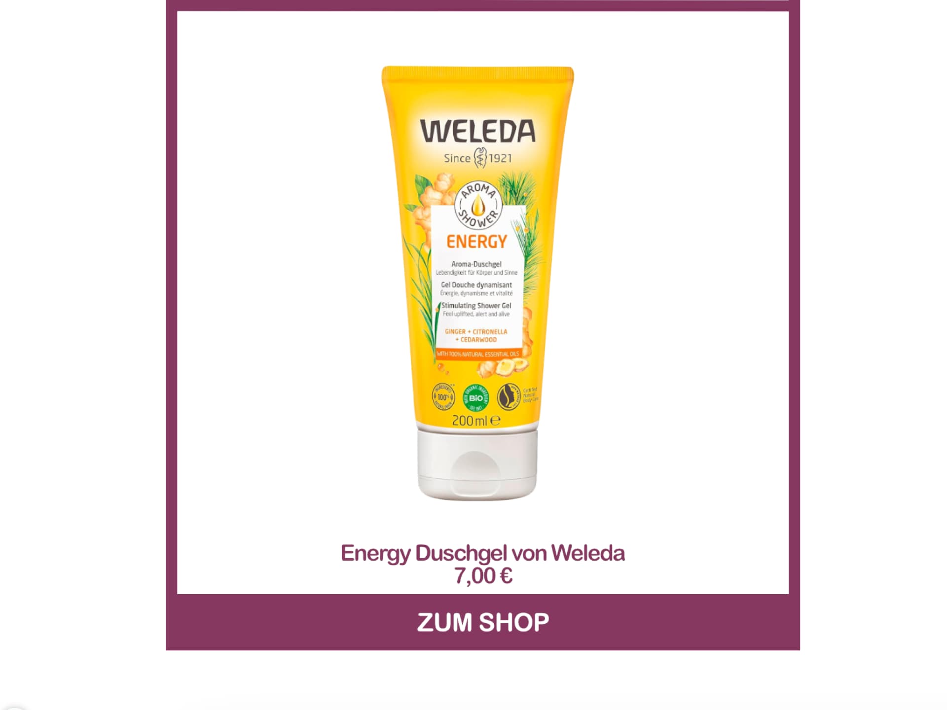 Duschgel Energy von Weleda Energy Duschgel von Weleda