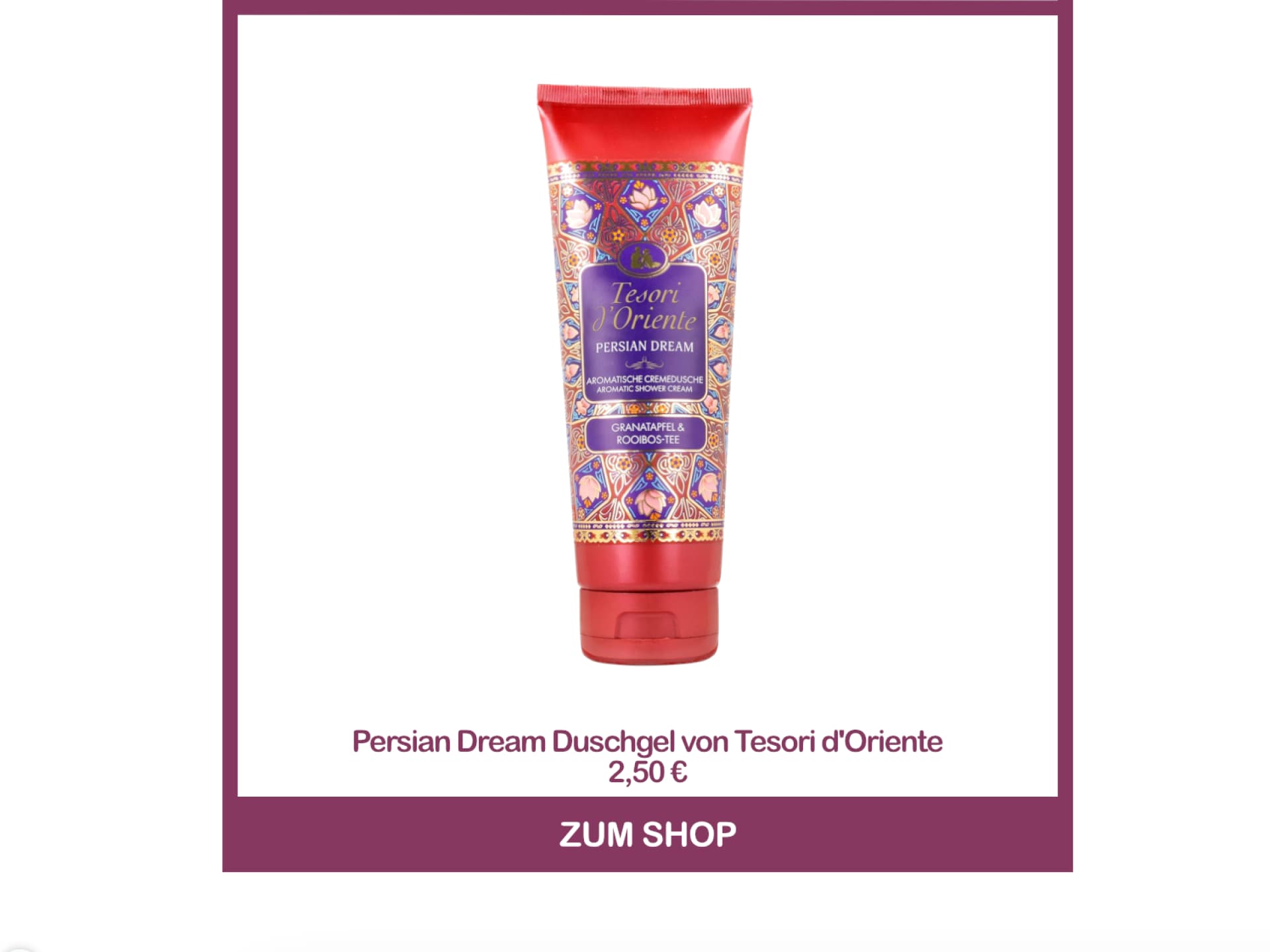 Duschgel Persian Dream von Tesori d'Oriente Persian Dream Cremedusche von Tesori d'Oriente