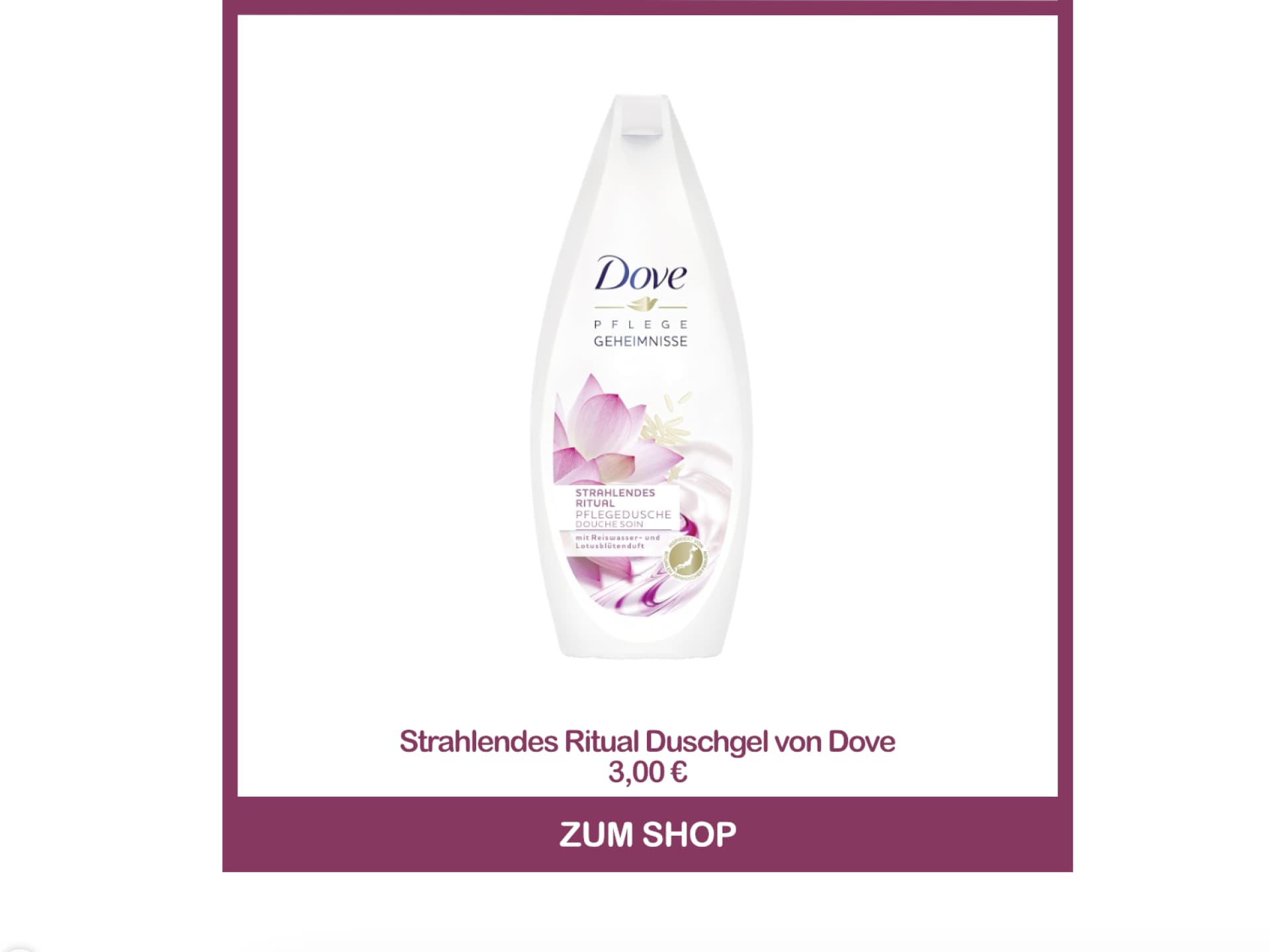 Duschgel Strahlendes Ritual von Dove Strahlendes Ritual Duschgel von Dove