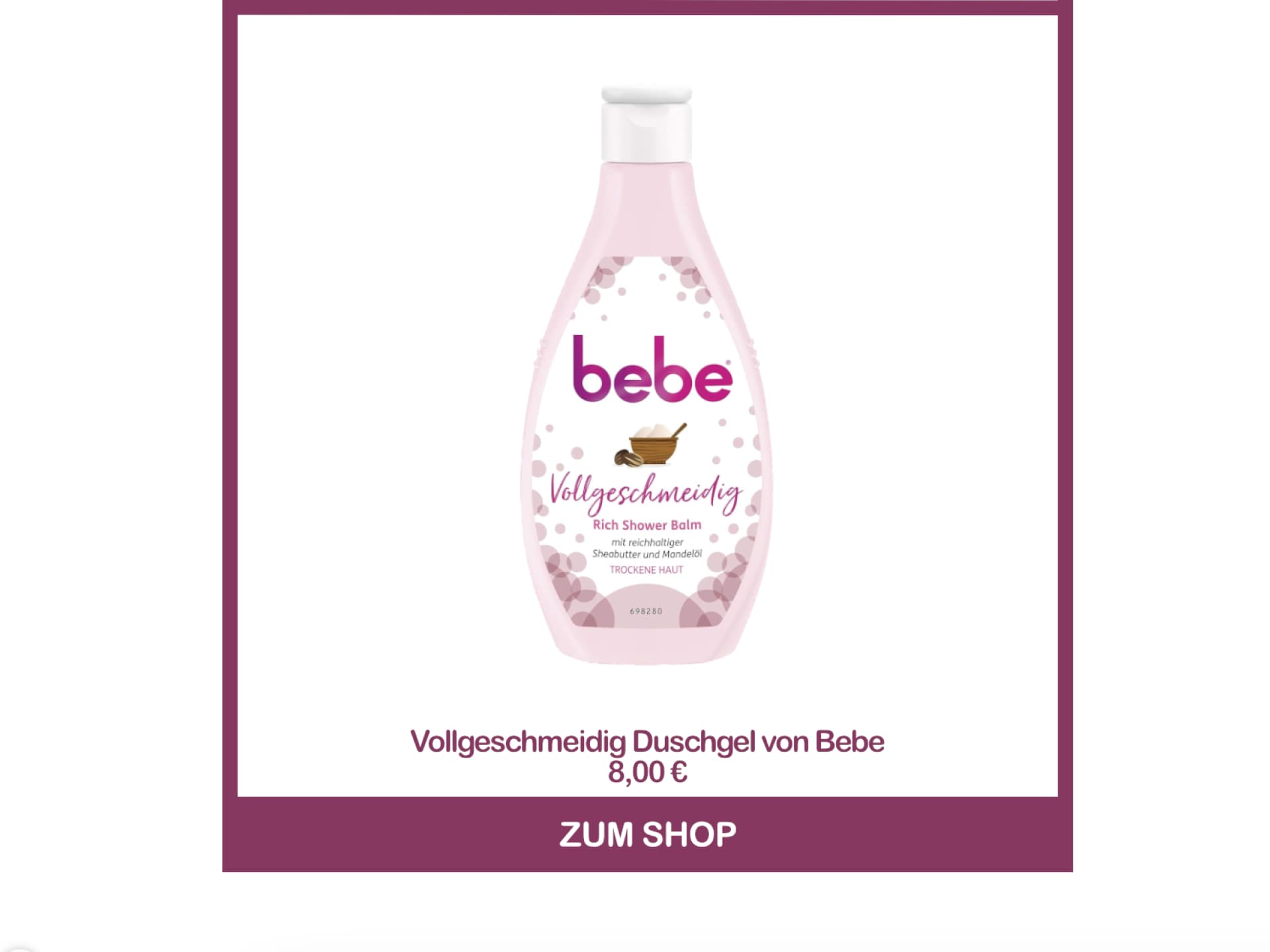 Duschgel Vollgeschmeidig von Bebe Vollgeschmeidig Duschgel von Bebe