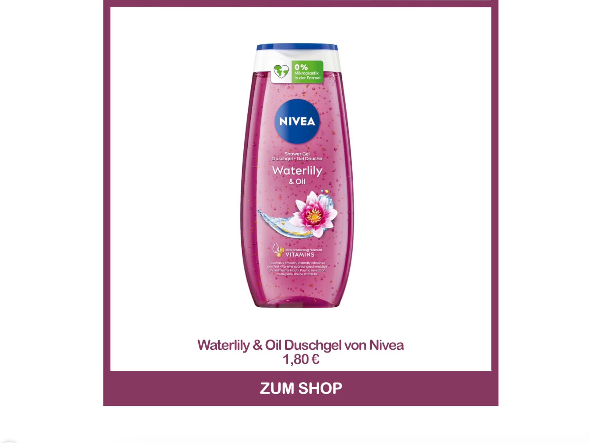 Duschgel Waterlily & Oil von Nivea Waterlily & Oil Duschgel von Nivea
