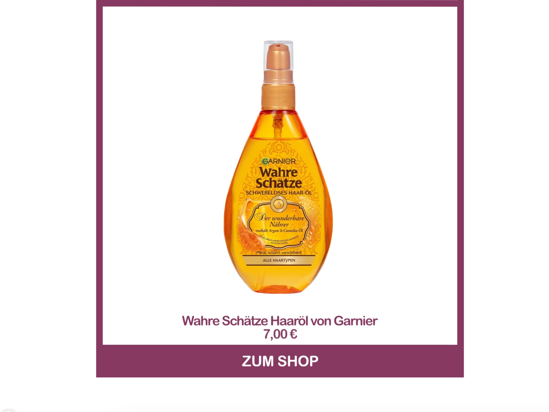 Wahre Schätze Haaröl von Garnier Bestes Haaröl von dm - Wahre Schätze Haaröl von Garnier