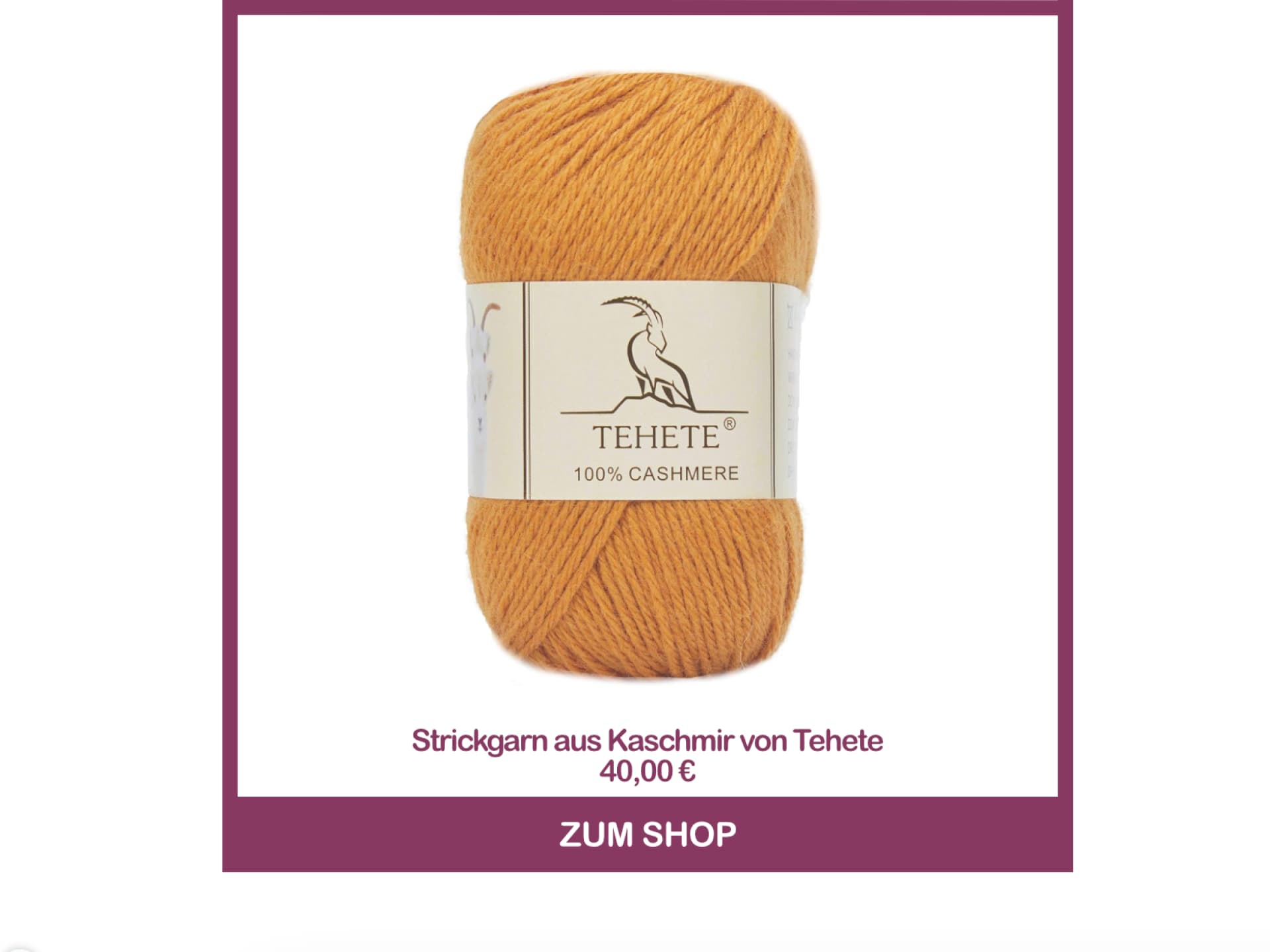 Kaschmir-Strickgarn von Tehete Strickgarn aus Kaschmir von Tehete