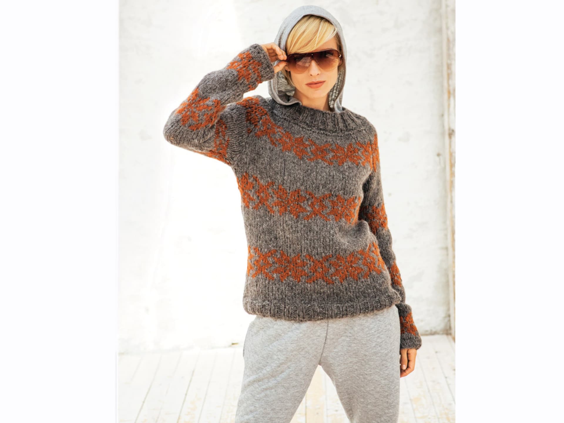 Strickanleitung für den Raglanpullover mit Jacquardmuster Stricken mit Merinowolle - Raglanpullover mit Jacquardmuster