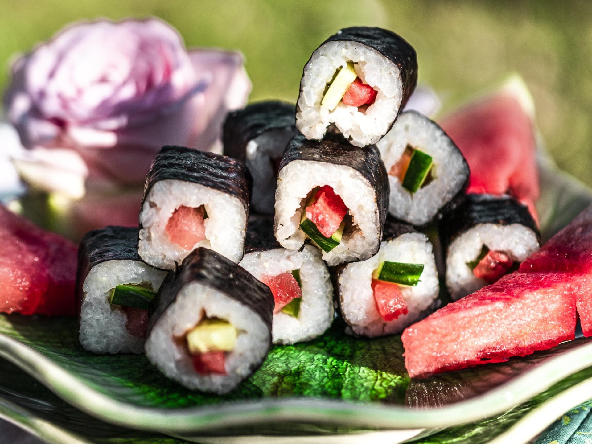 Maki mit Wassermelone Maki mit Wassermelone