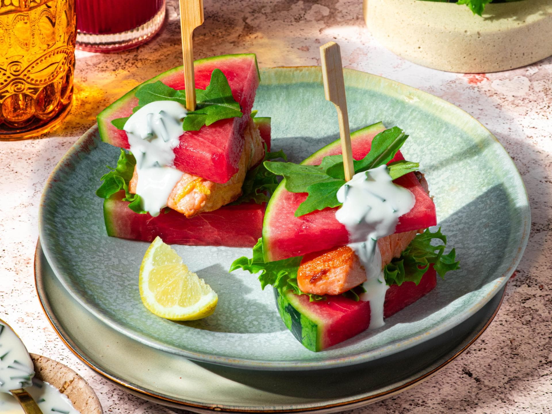 Wassermelonen-Burger Wassermelonen-Burger