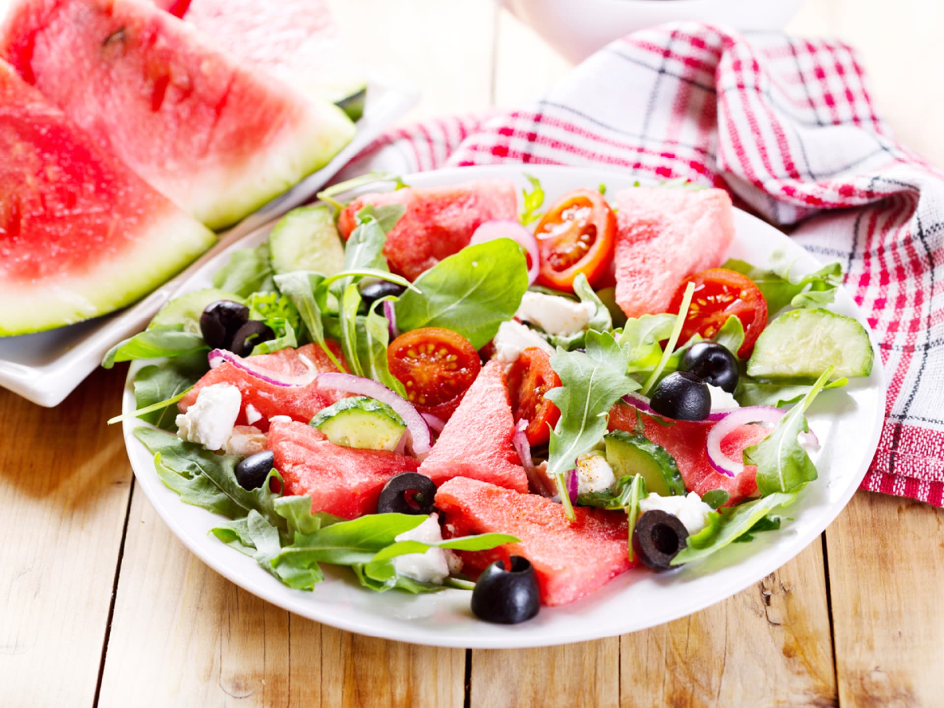 Mediterraner Wassermelonensalat Mediterraner Wassermelonensalat