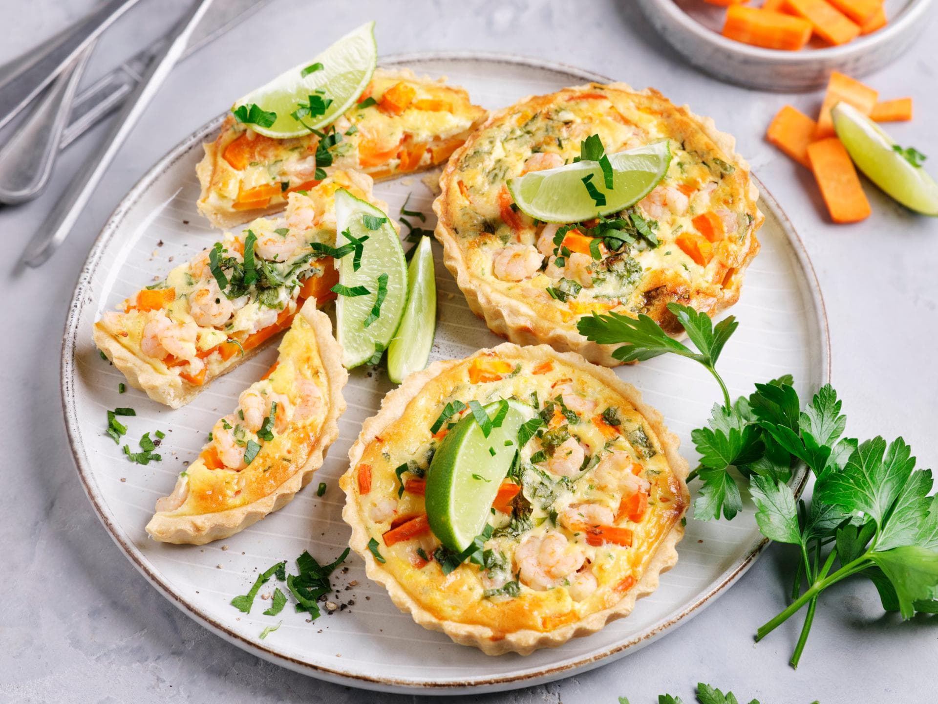 Krabben-Möhren-Tartelettes Krabben-Möhren-Tartelettes