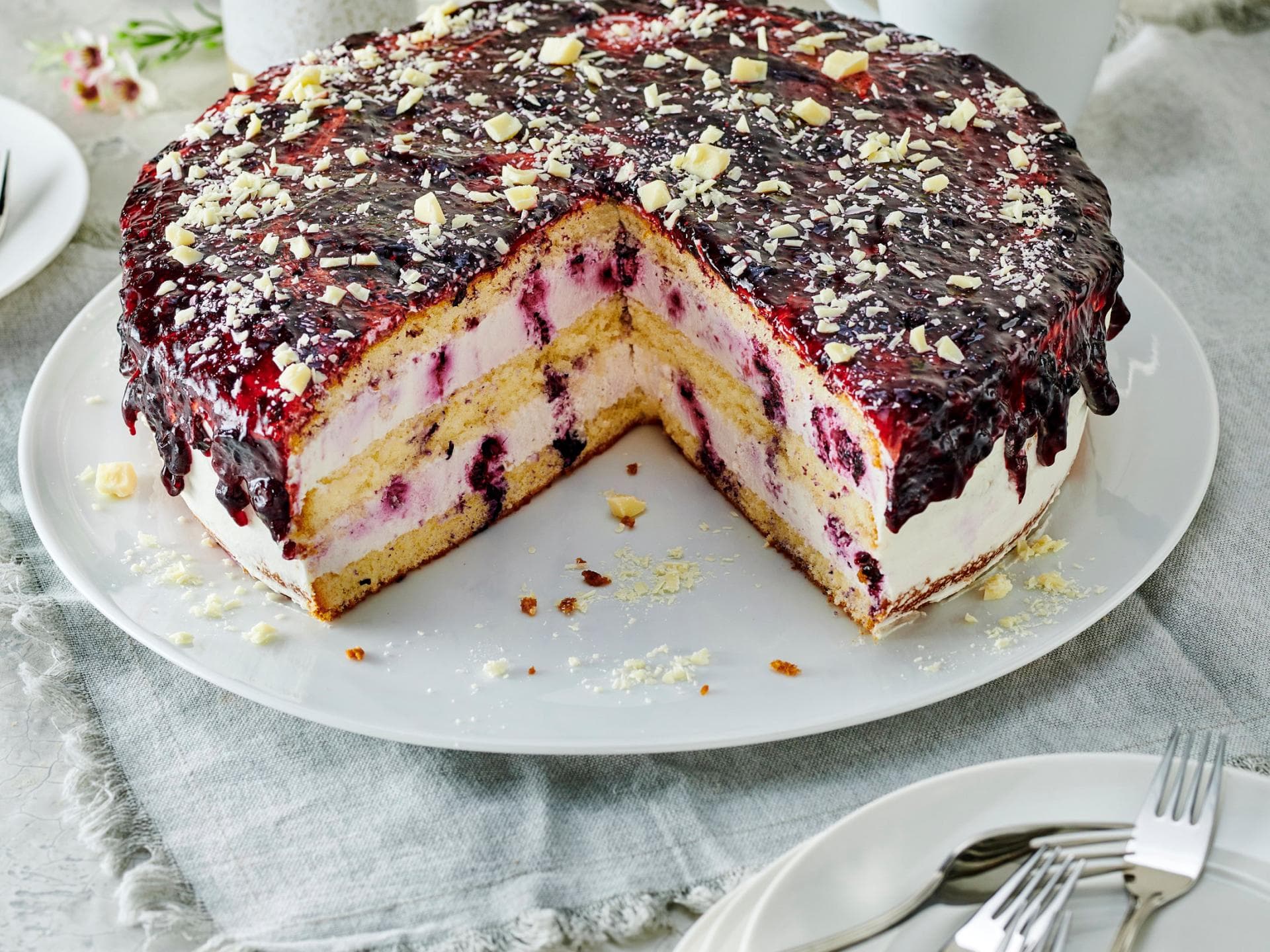 Frischkäsetorte mit Blaubeeren Frischkäsetorte mit Blaubeeren